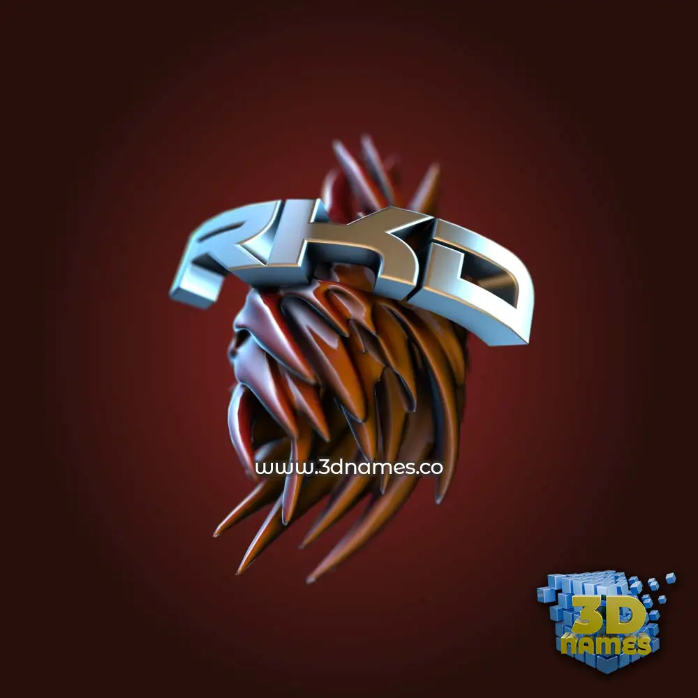 rkd in Red Twisted style - 3D name wallpaper