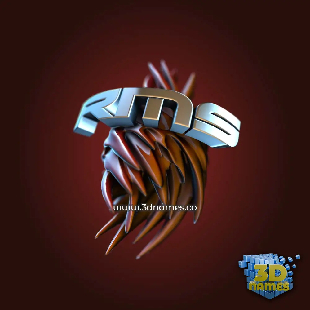 rms in Red Twisted style - 3D name wallpaper