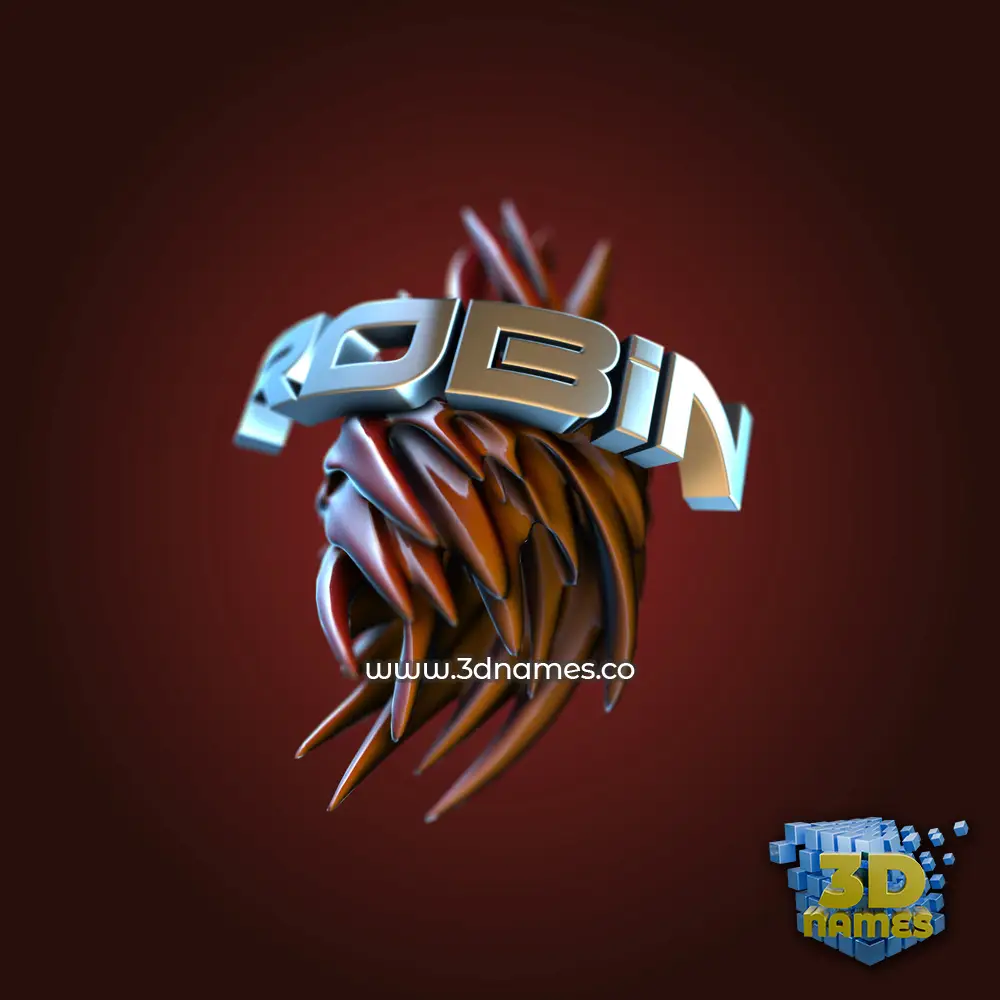 robin in Red Twisted style - 3D name wallpaper