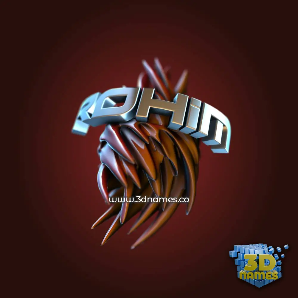 rohim in Red Twisted style - 3D name wallpaper