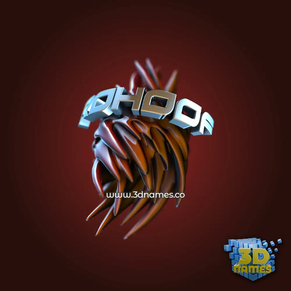 rohoof in Red Twisted style - 3D name wallpaper