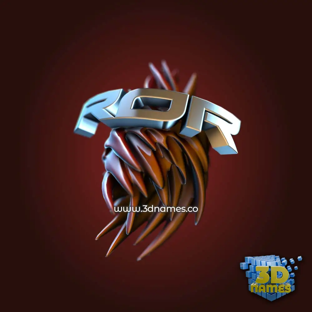 ror in Red Twisted style - 3D name wallpaper