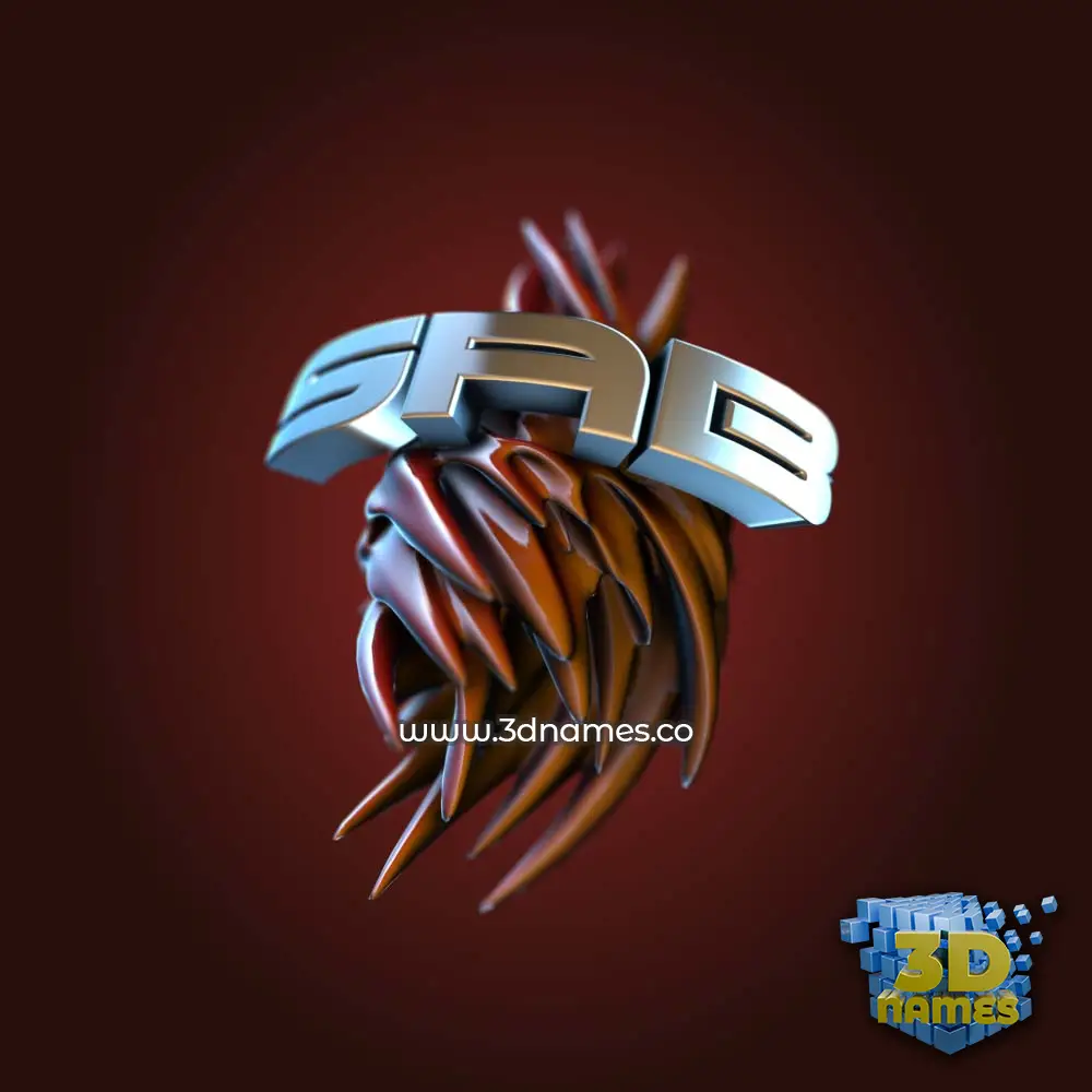 sab in Red Twisted style - 3D name wallpaper