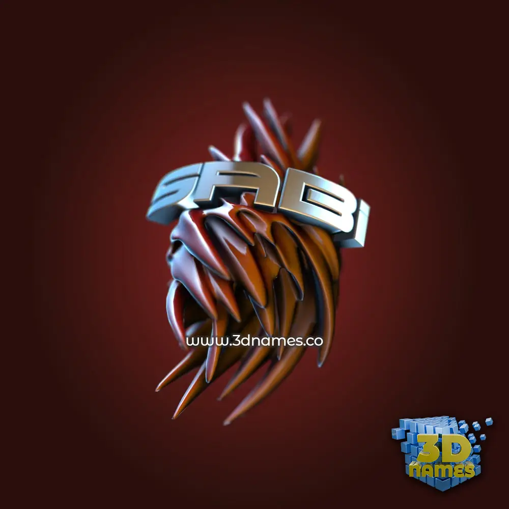 sabi in Red Twisted style - 3D name wallpaper