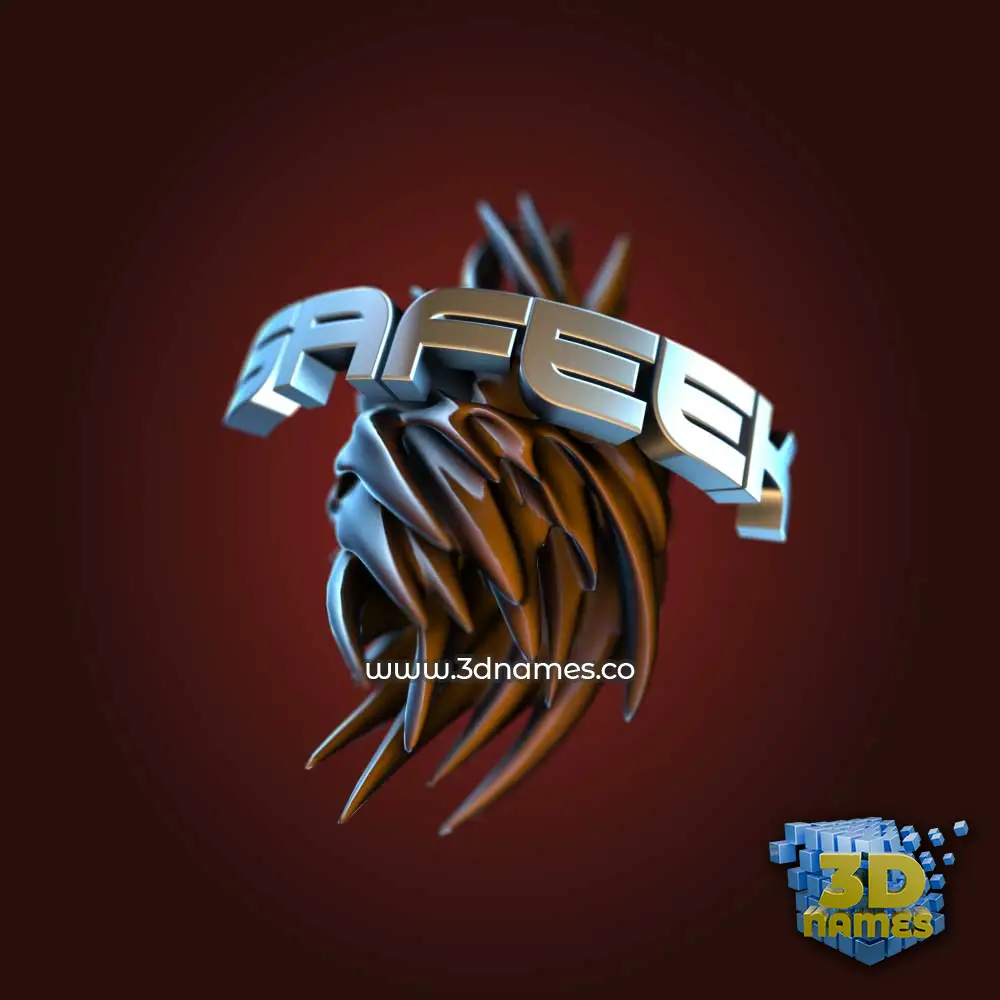 safeek in Red Twisted style - 3D name wallpaper