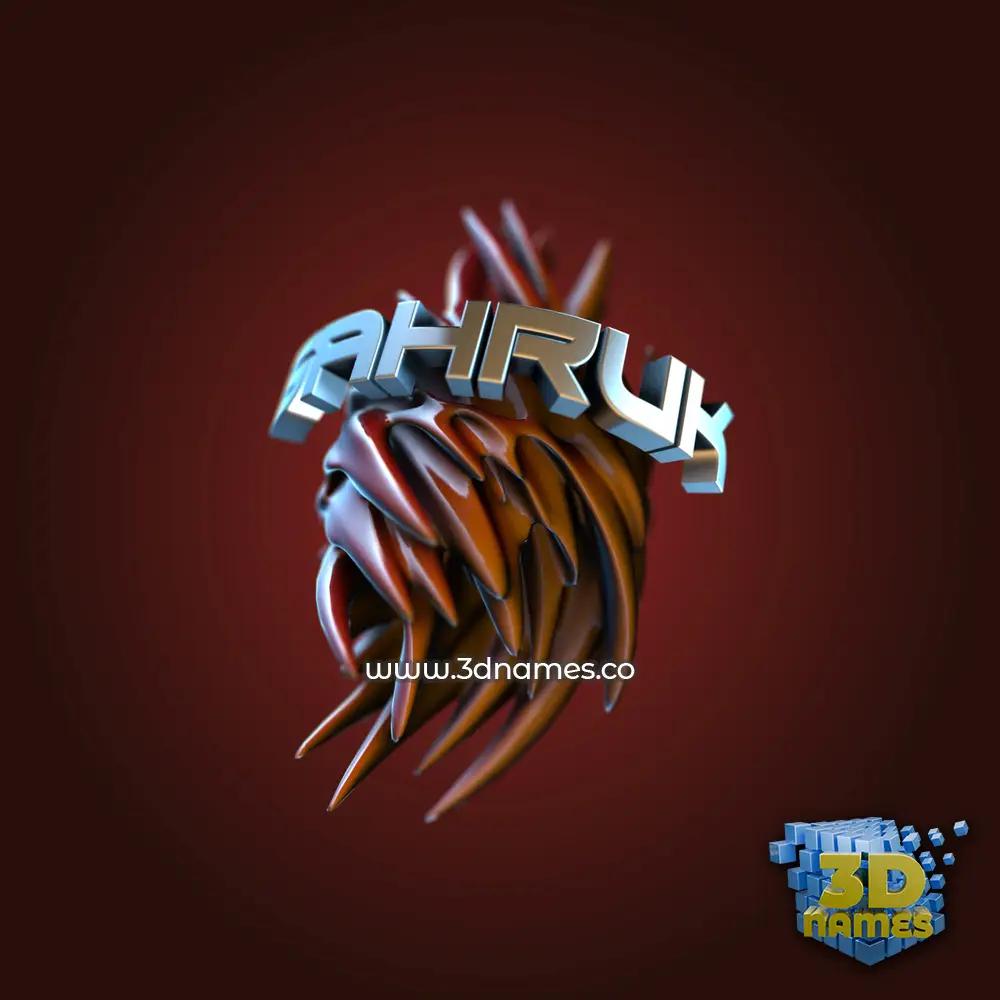 sahruk in Red Twisted style - 3D name wallpaper
