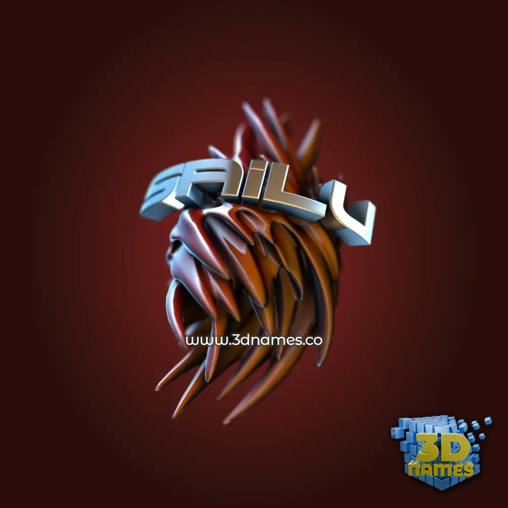 sailu in Red Twisted style - 3D name wallpaper