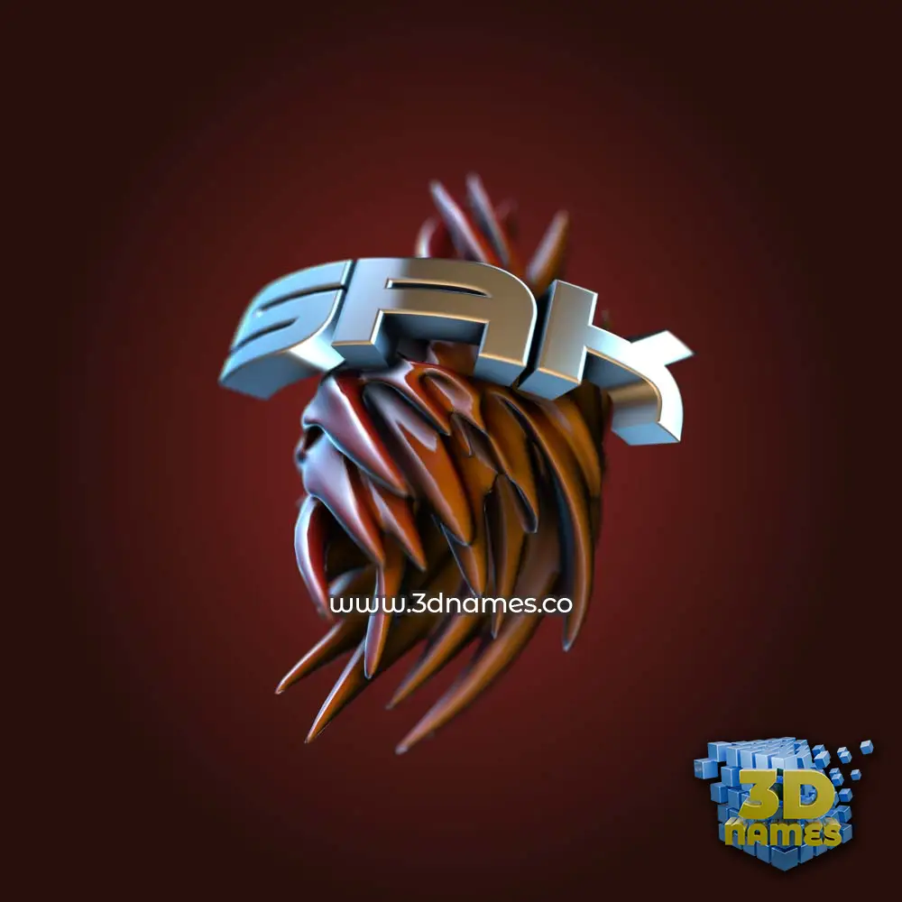 sak in Red Twisted style - 3D name wallpaper