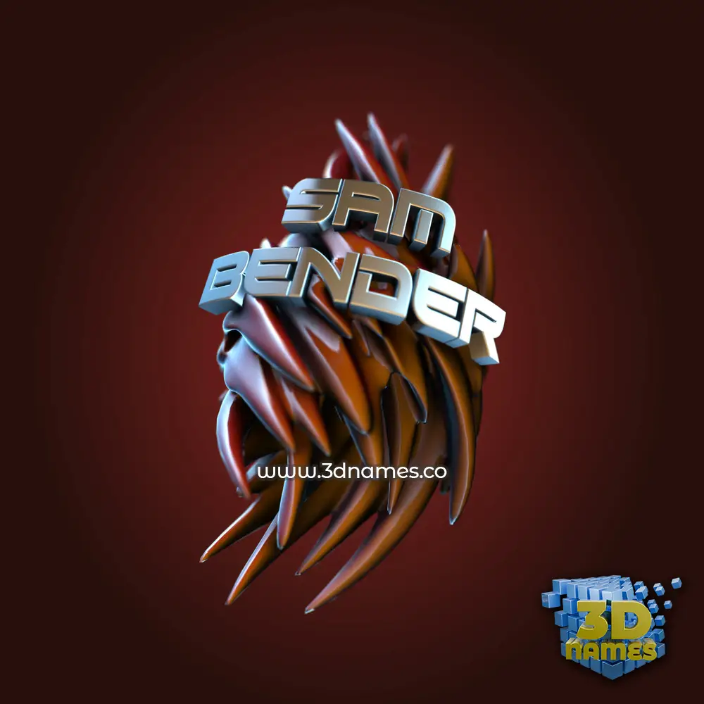 sam bender in Red Twisted style - 3D name wallpaper