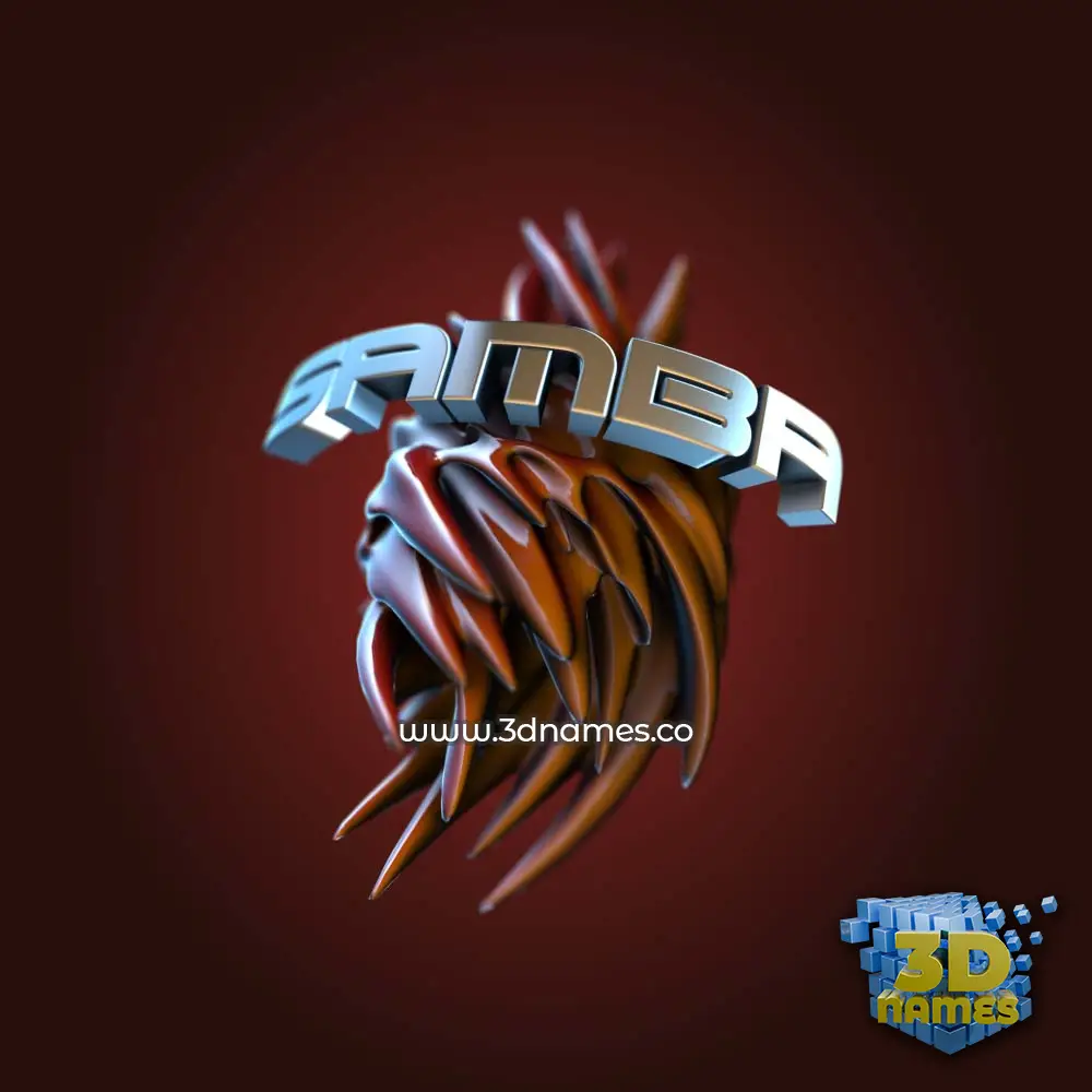 samba in Red Twisted style - 3D name wallpaper