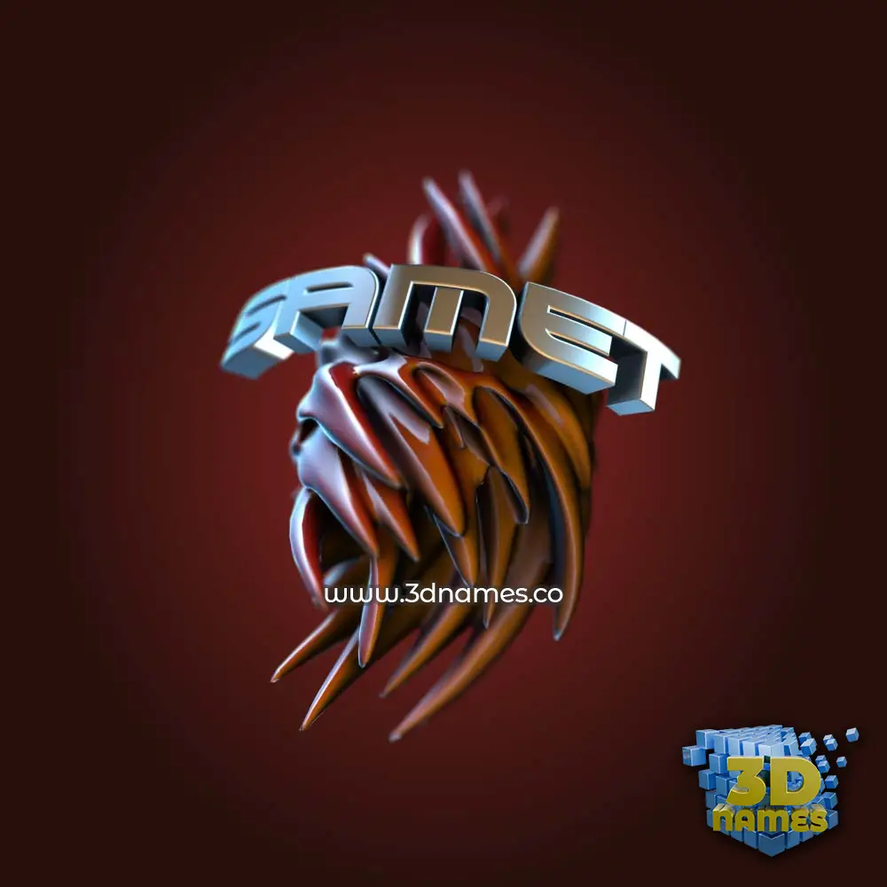 samet in Red Twisted style - 3D name wallpaper