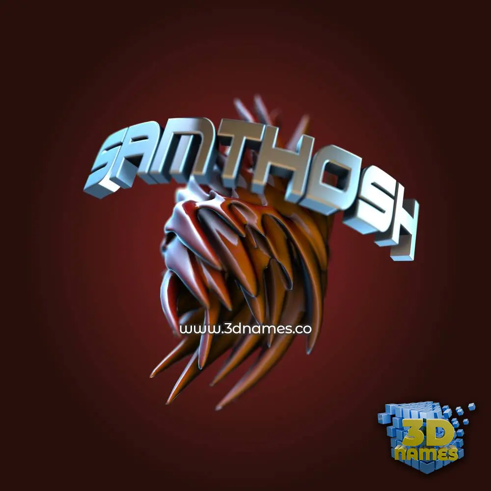 samthosh in Red Twisted style - 3D name wallpaper