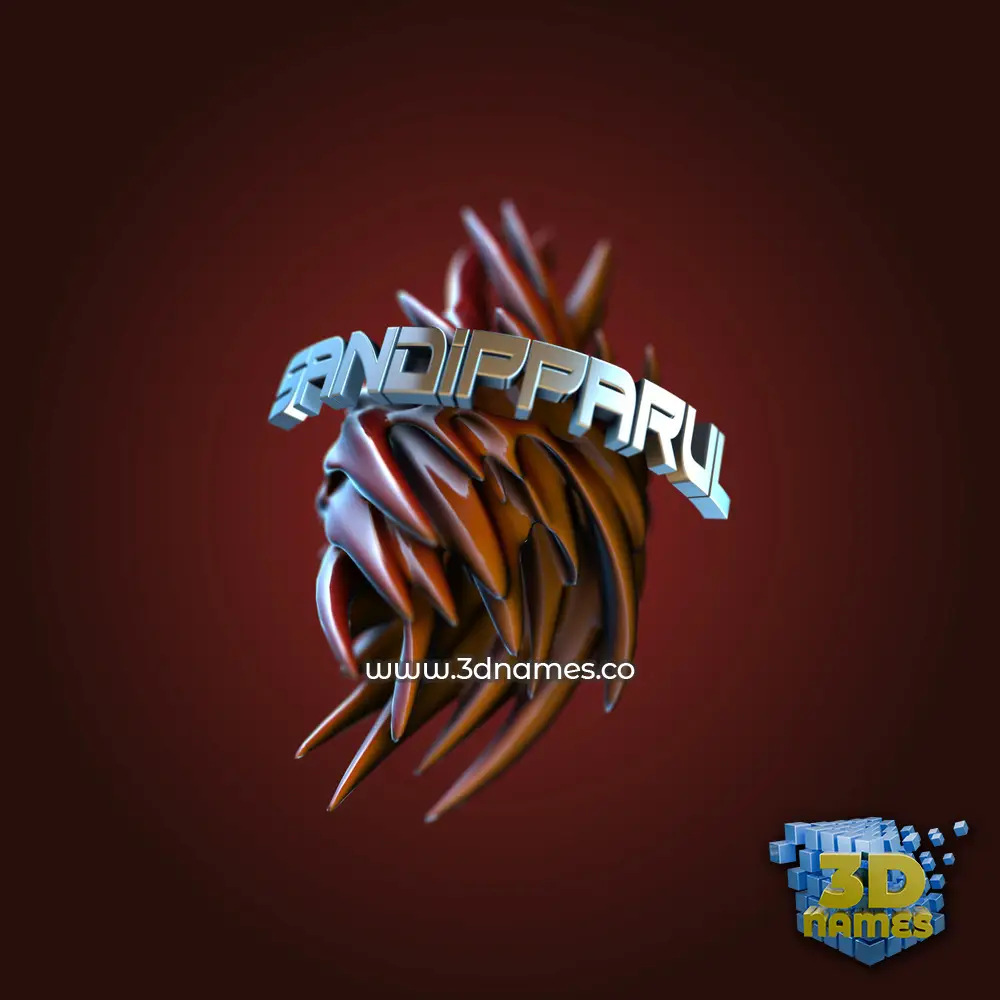 sandipparul in Red Twisted style - 3D name wallpaper