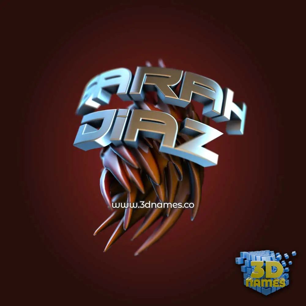 sarah diaz in Red Twisted style - 3D name wallpaper