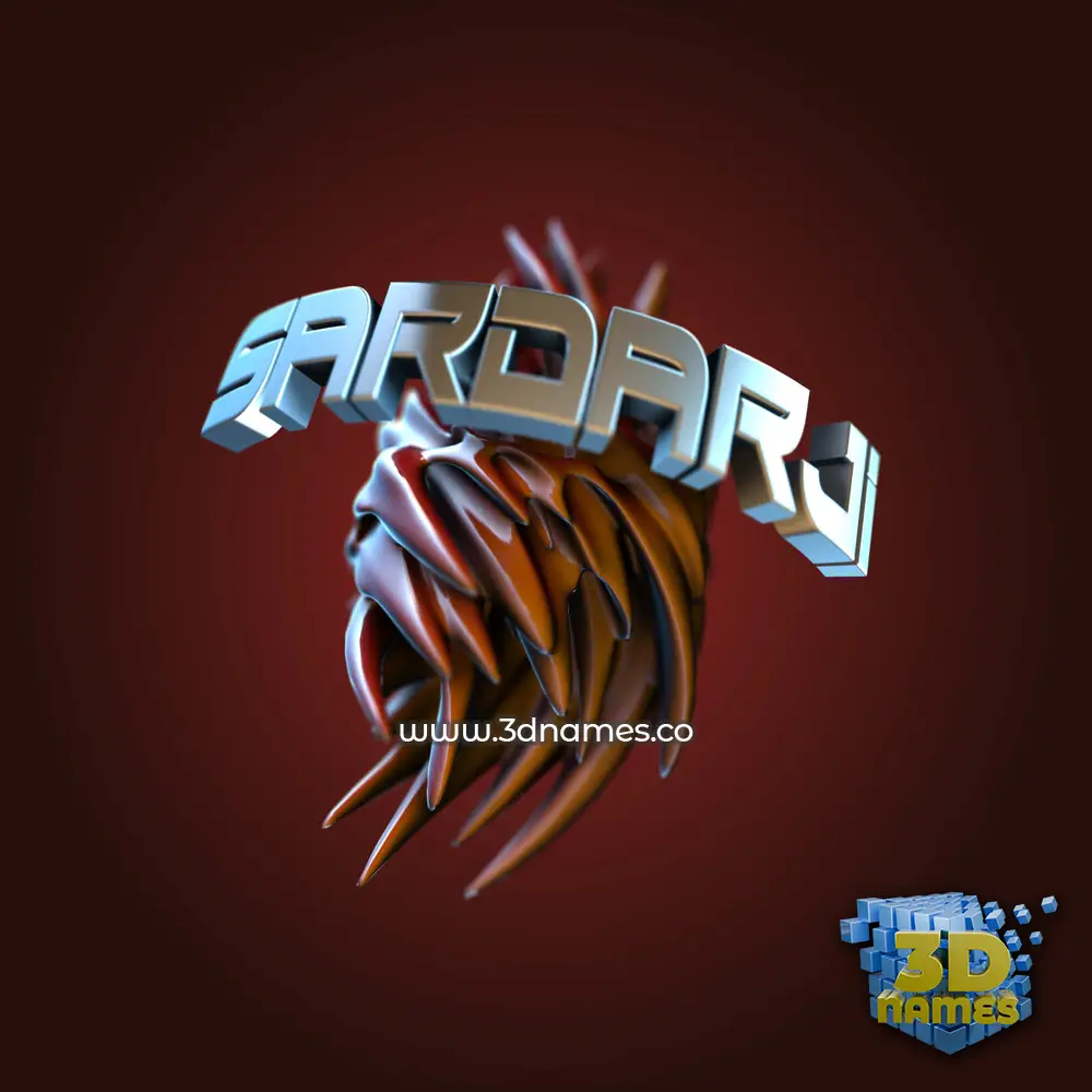 sardarji in Red Twisted style - 3D name wallpaper