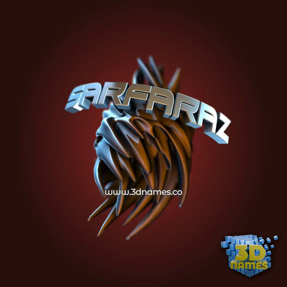 sarfaraz in Red Twisted style - 3D name wallpaper