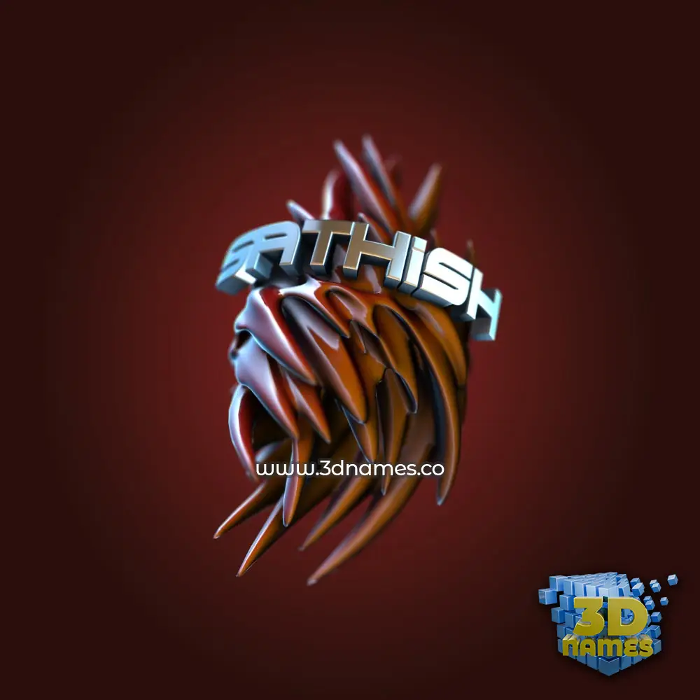 sathish in Red Twisted style - 3D name wallpaper