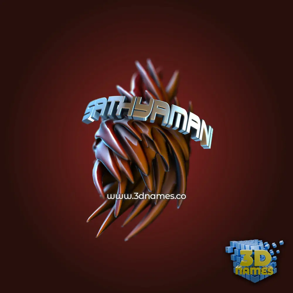sathyamani in Red Twisted style - 3D name wallpaper