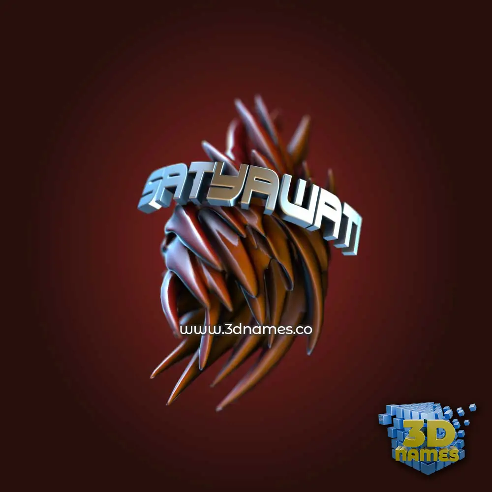 satyawati in Red Twisted style - 3D name wallpaper
