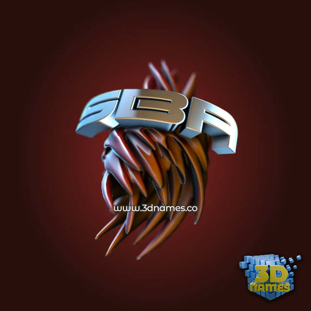 sba in Red Twisted style - 3D name wallpaper