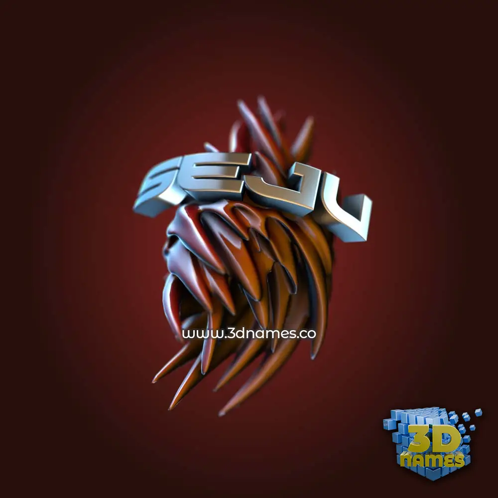 seju in Red Twisted style - 3D name wallpaper