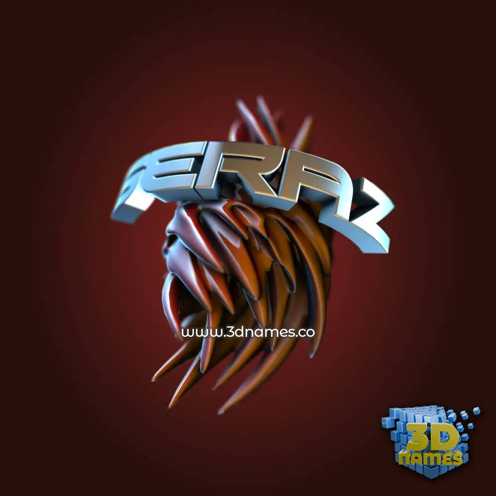 seraz in Red Twisted style - 3D name wallpaper