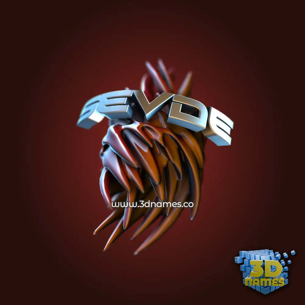 sevde in Red Twisted style - 3D name wallpaper