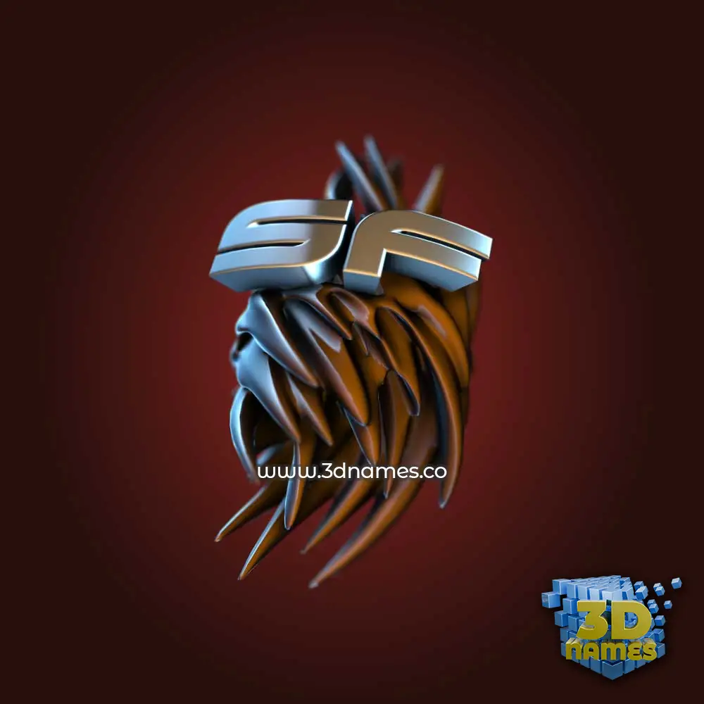 sf in Red Twisted style - 3D name wallpaper