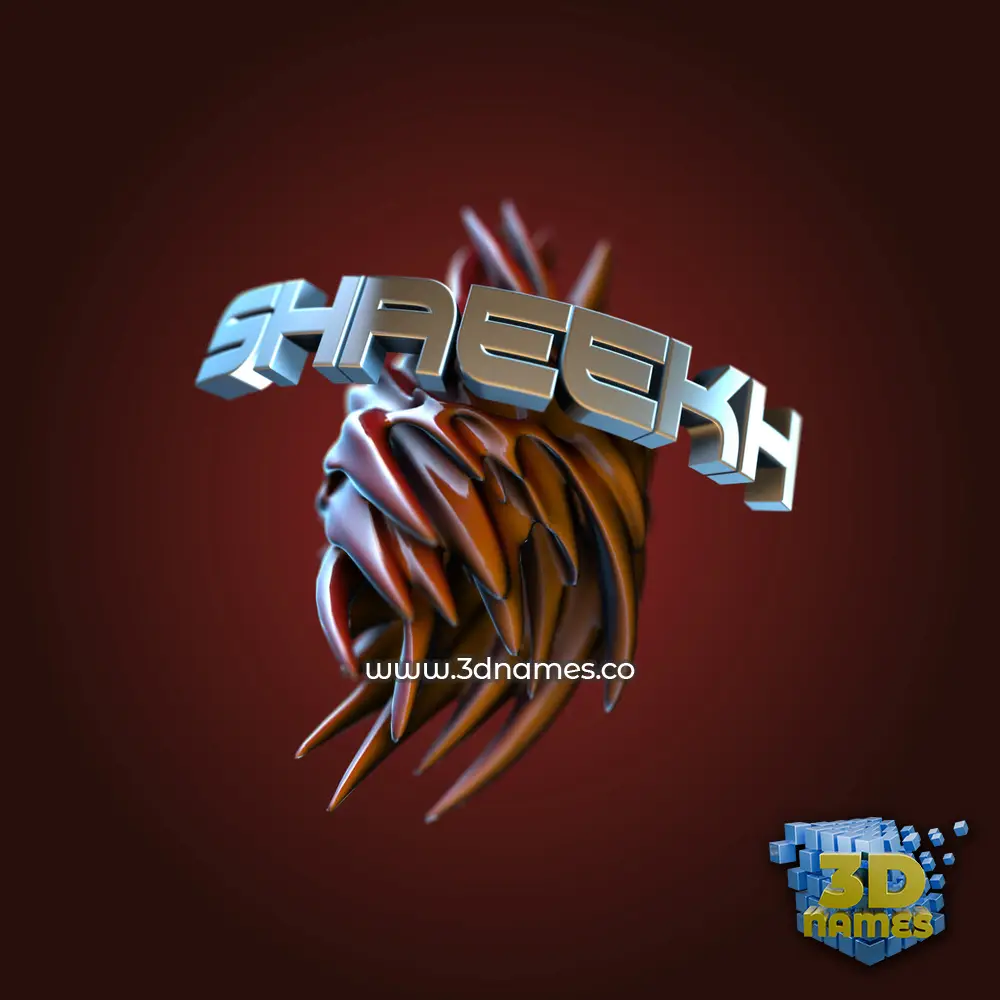 shaeekh in Red Twisted style - 3D name wallpaper