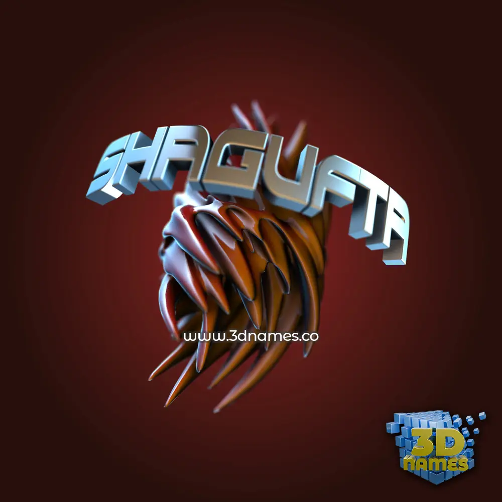 shagufta in Red Twisted style - 3D name wallpaper