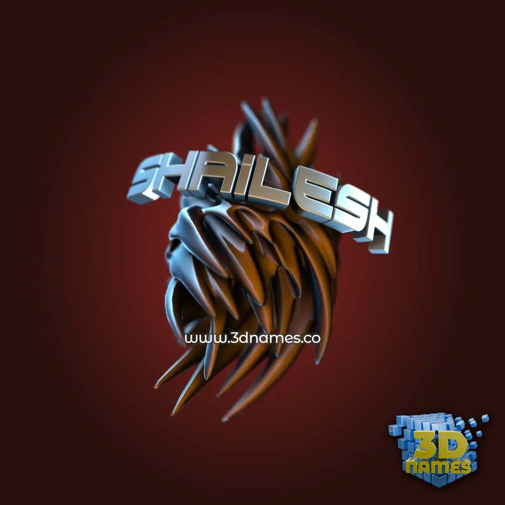 shailesh in Red Twisted style - 3D name wallpaper