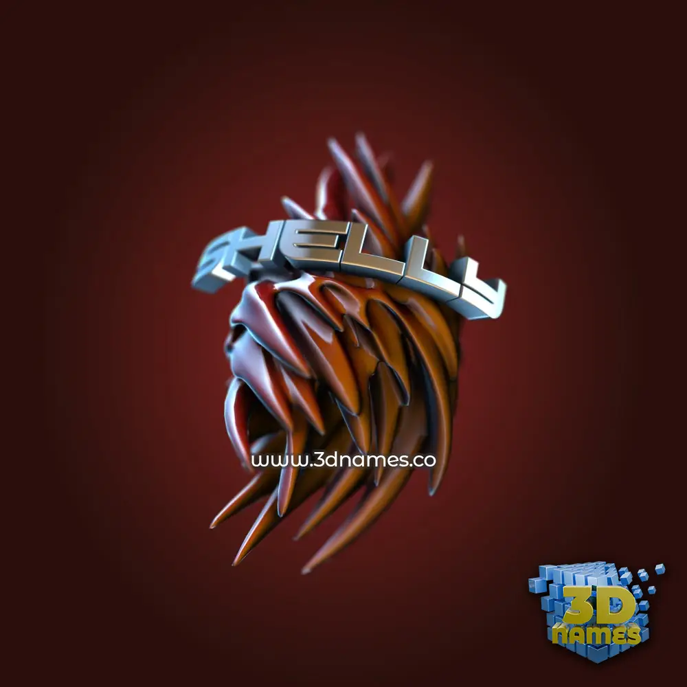 shelly in Red Twisted style - 3D name wallpaper