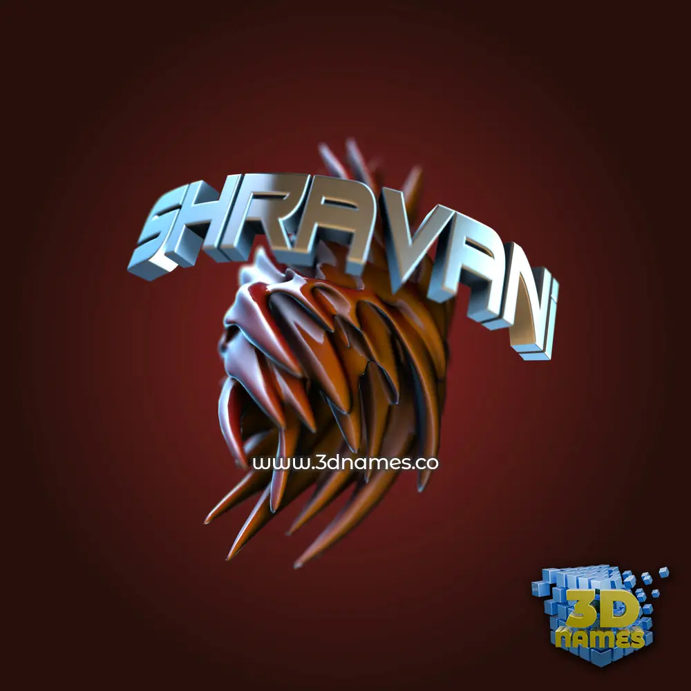 shravani in Red Twisted style - 3D name wallpaper