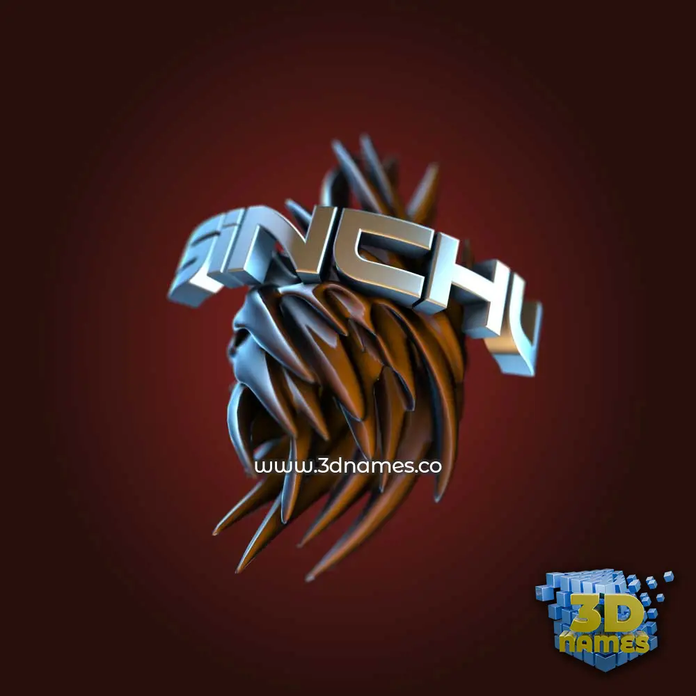 sinchu in Red Twisted style - 3D name wallpaper