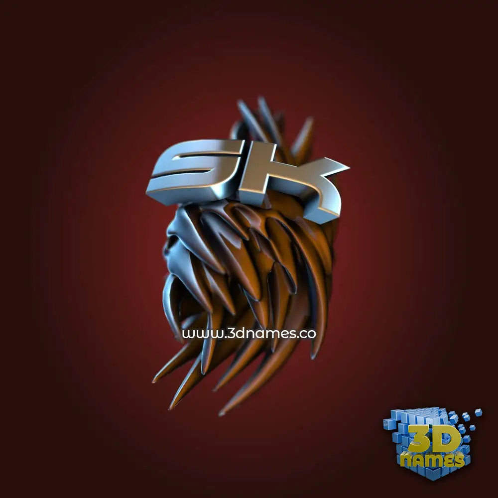 sk in Red Twisted style - 3D name wallpaper