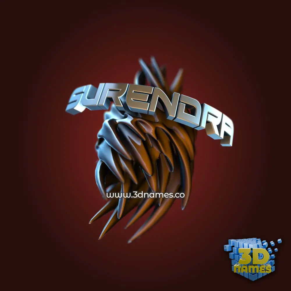surendra in Red Twisted style - 3D name wallpaper
