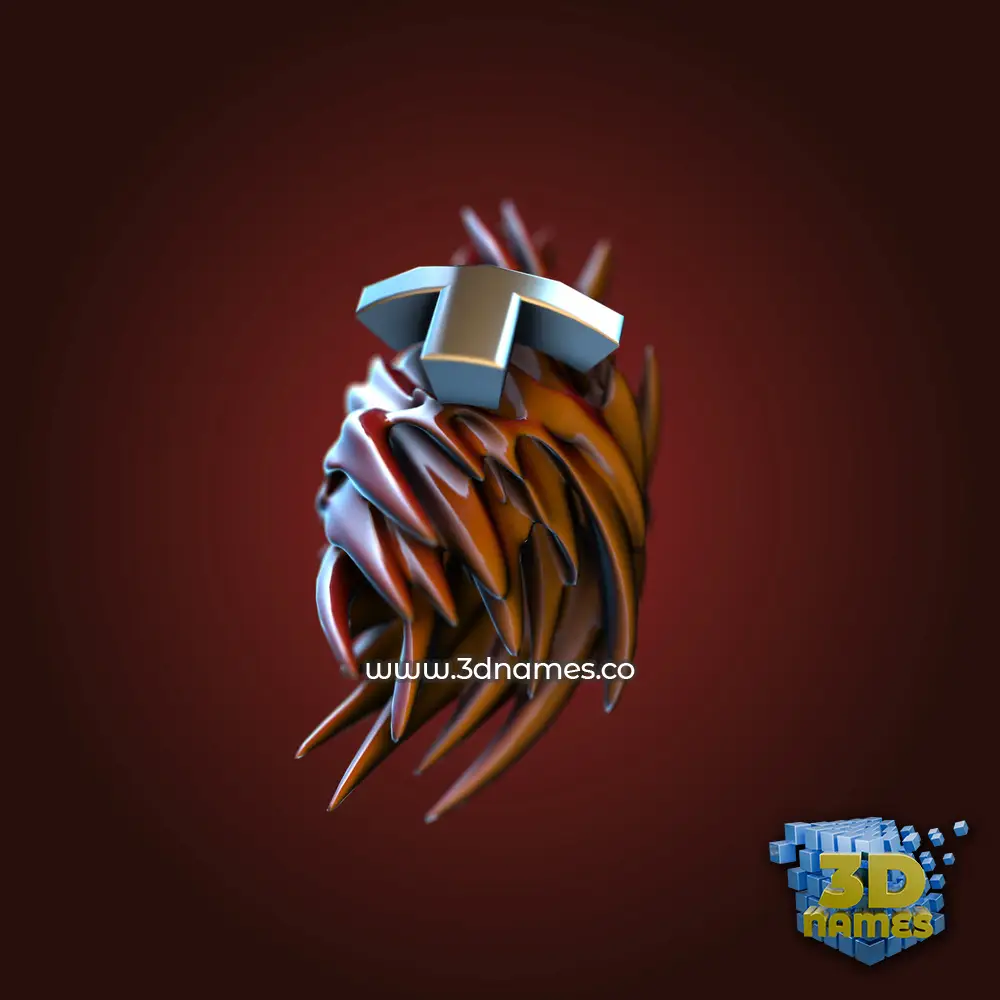 t in Red Twisted style - 3D name wallpaper