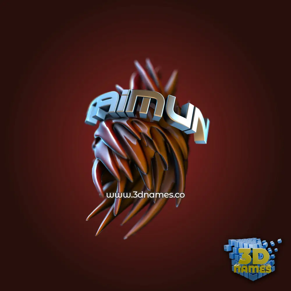 taimun in Red Twisted style - 3D name wallpaper