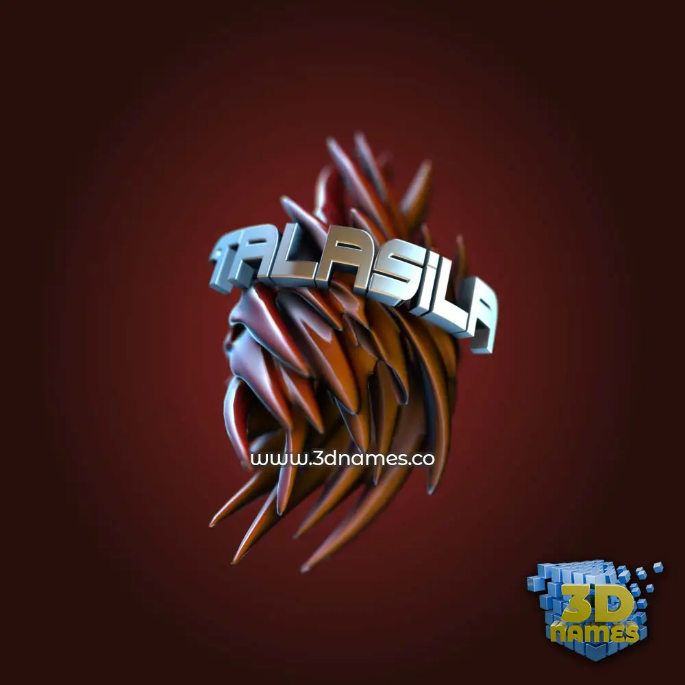 talasila in Red Twisted style - 3D name wallpaper