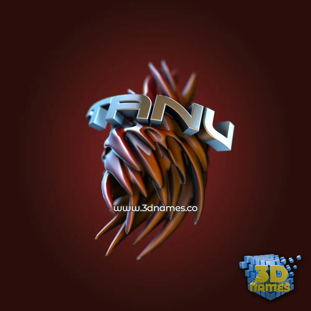 tanu in Red Twisted style - 3D name wallpaper