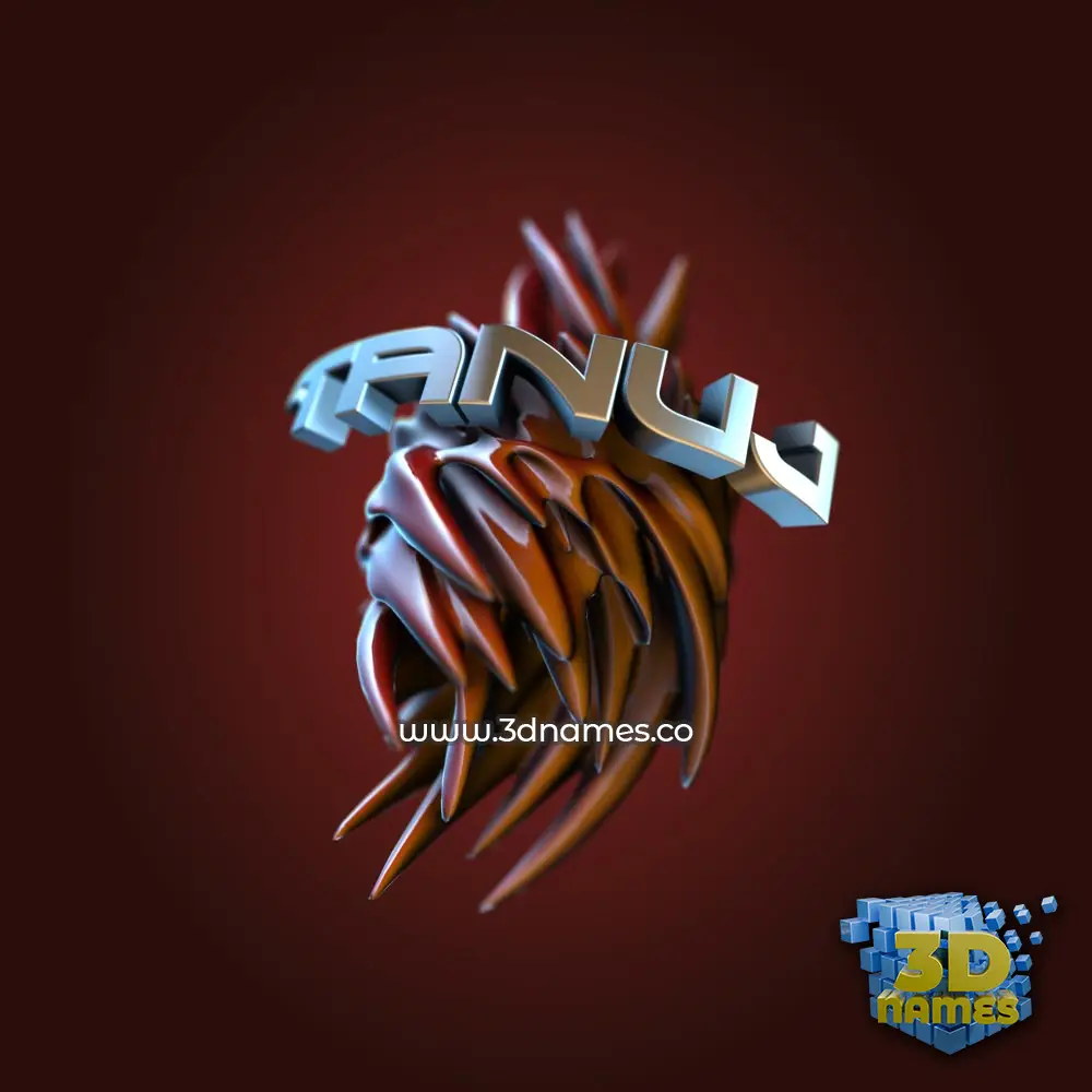 tanuj in Red Twisted style - 3D name wallpaper