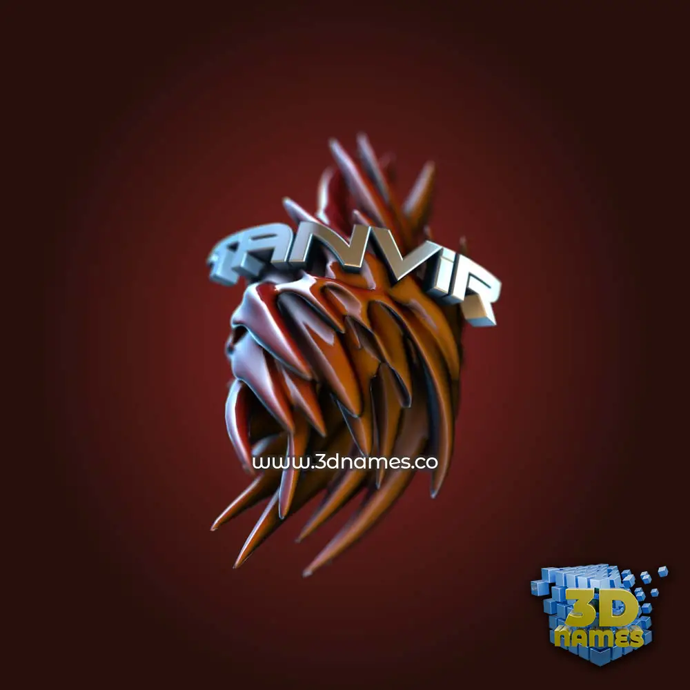 tanvir in Red Twisted style - 3D name wallpaper