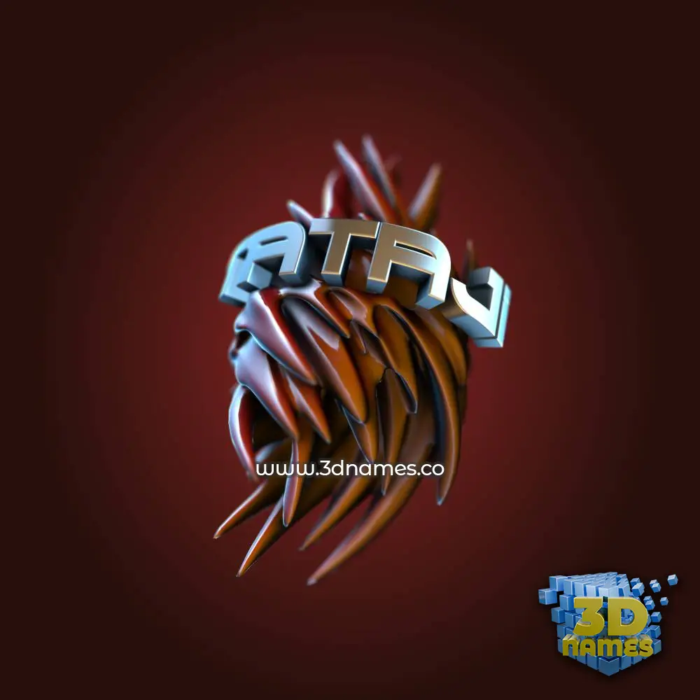 tataji in Red Twisted style - 3D name wallpaper