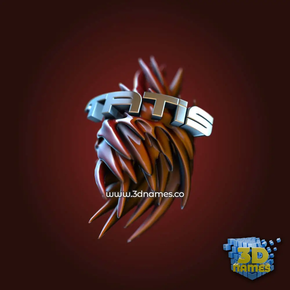 tatis in Red Twisted style - 3D name wallpaper