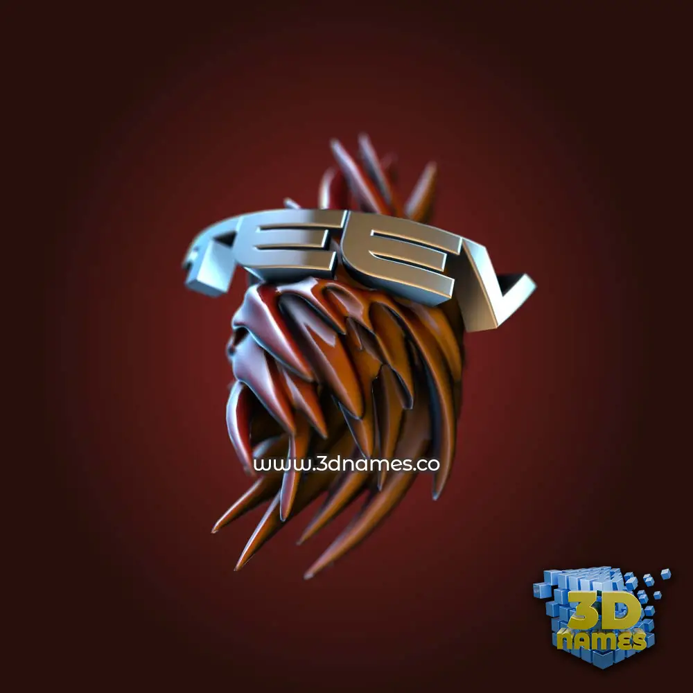 teev in Red Twisted style - 3D name wallpaper