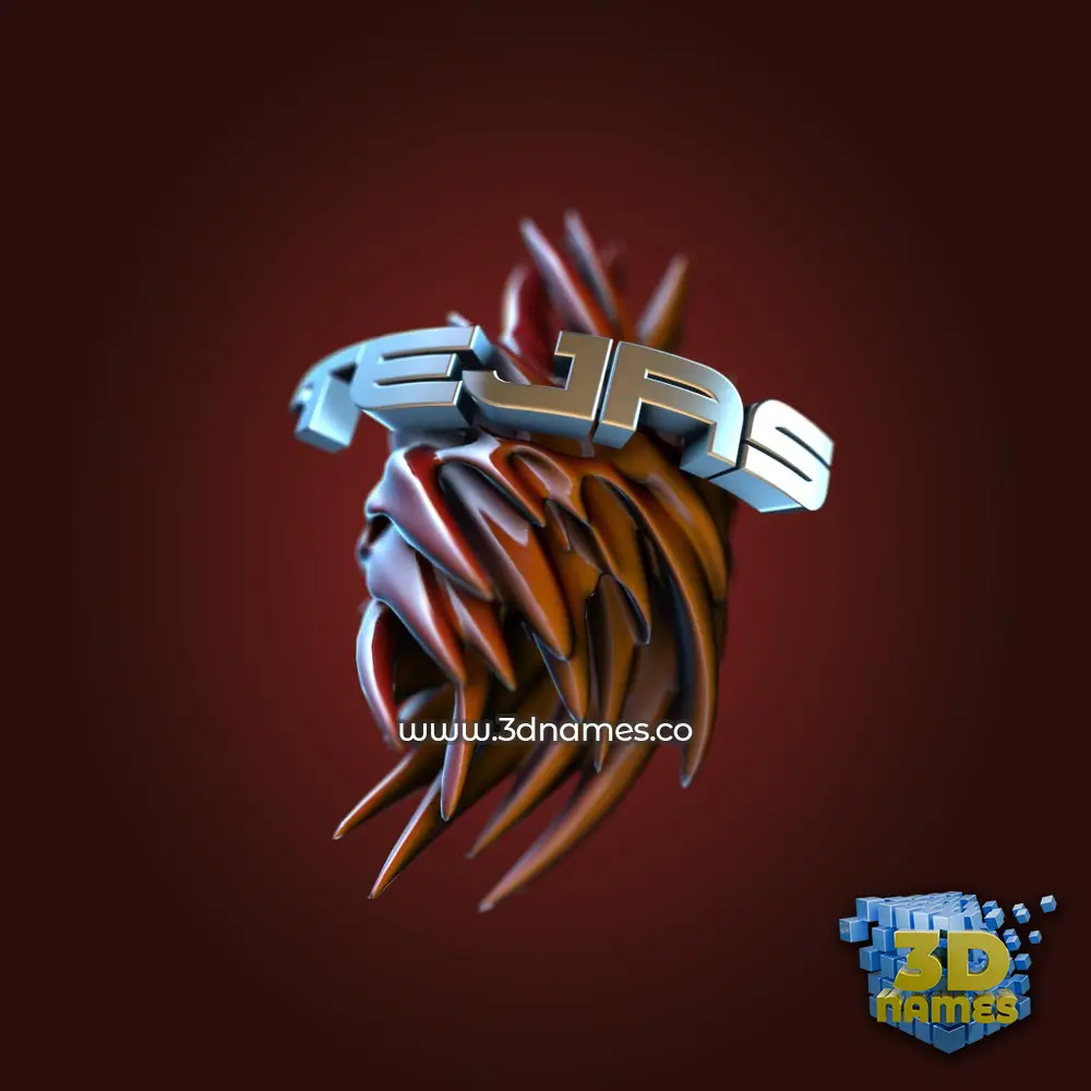 tejas in Red Twisted style - 3D name wallpaper