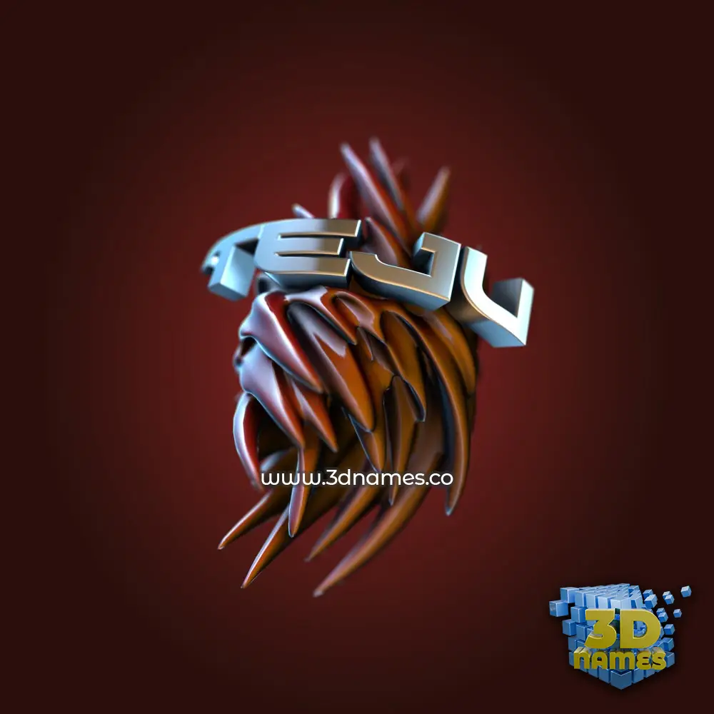 teju in Red Twisted style - 3D name wallpaper