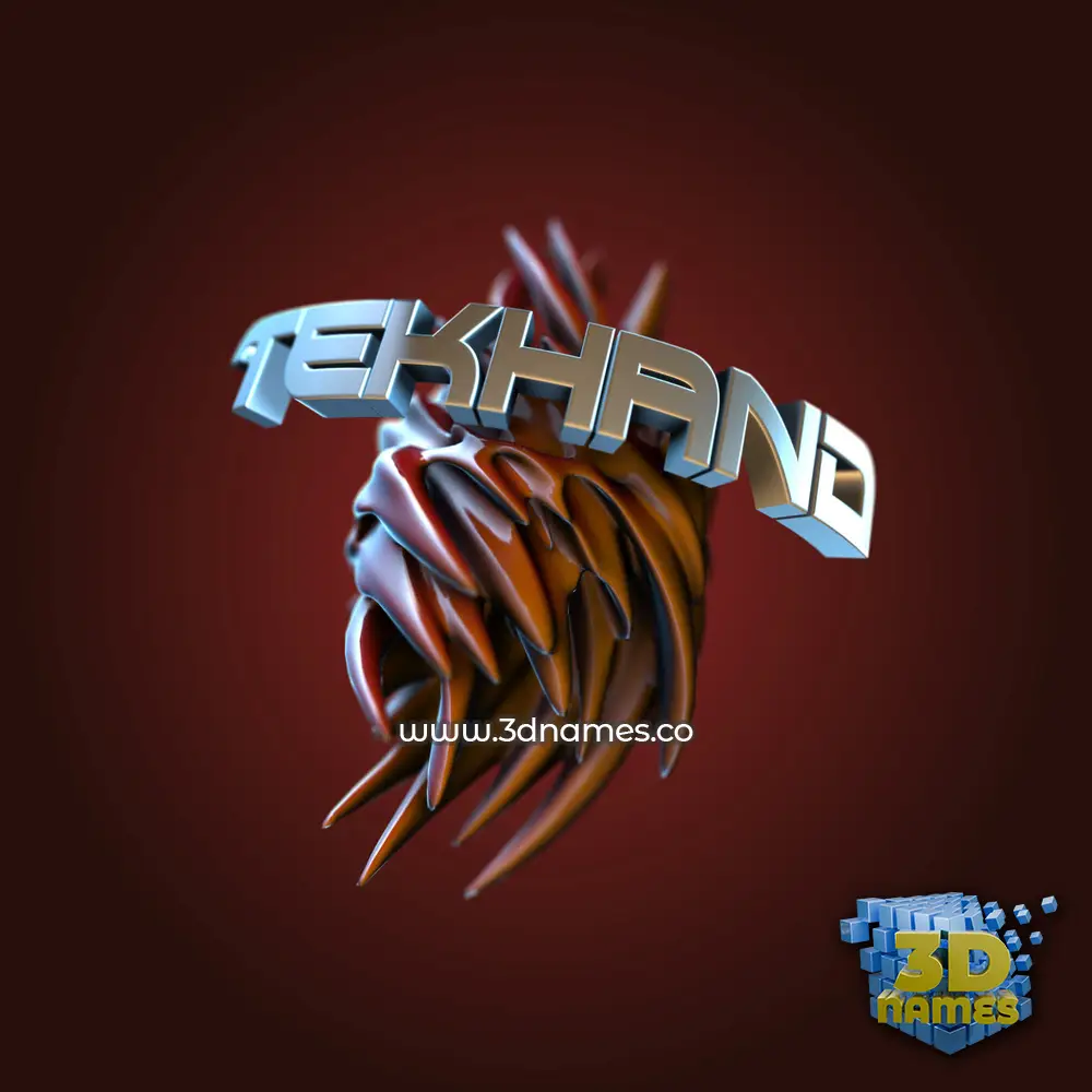 tekhand in Red Twisted style - 3D name wallpaper