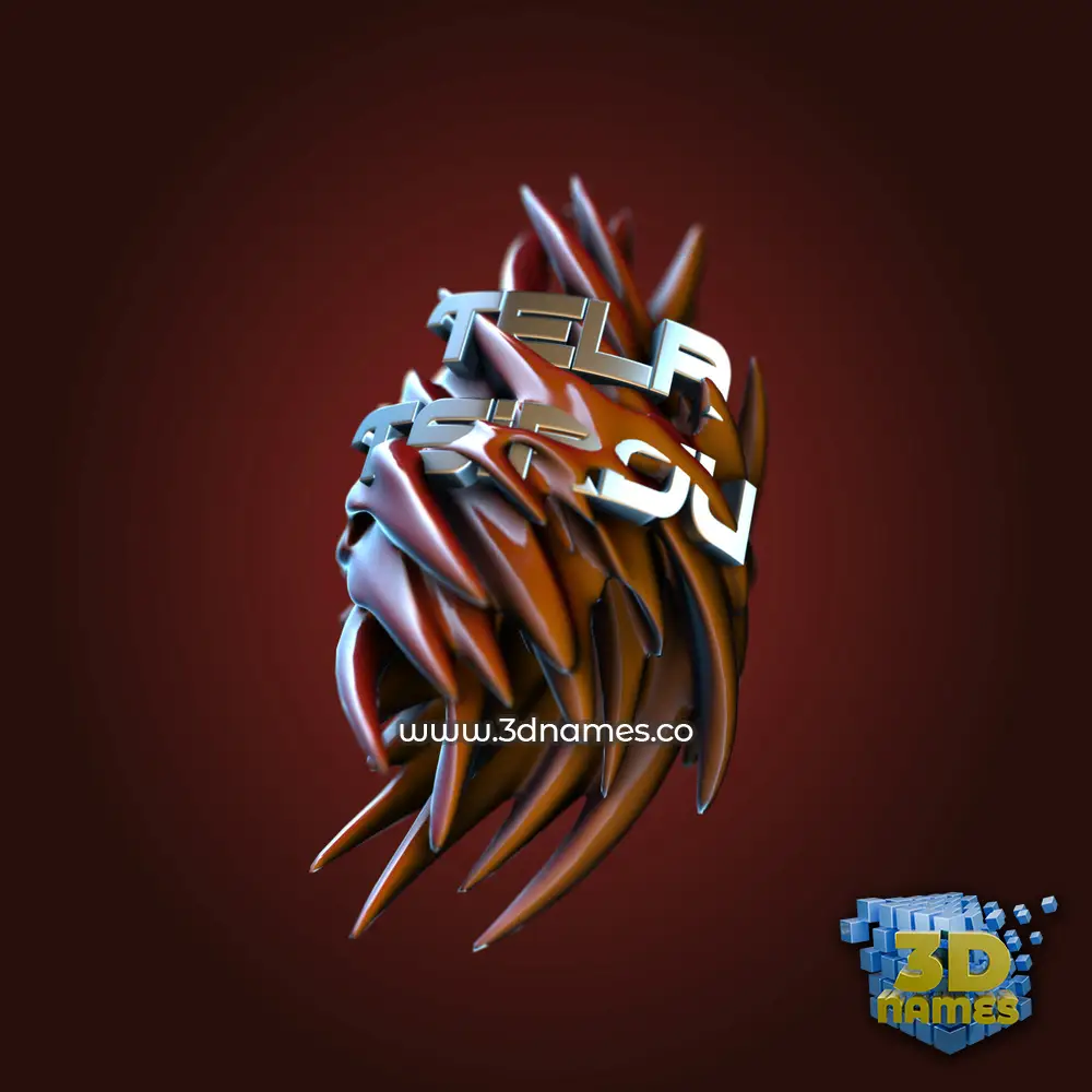tela tsirou in Red Twisted style - 3D name wallpaper