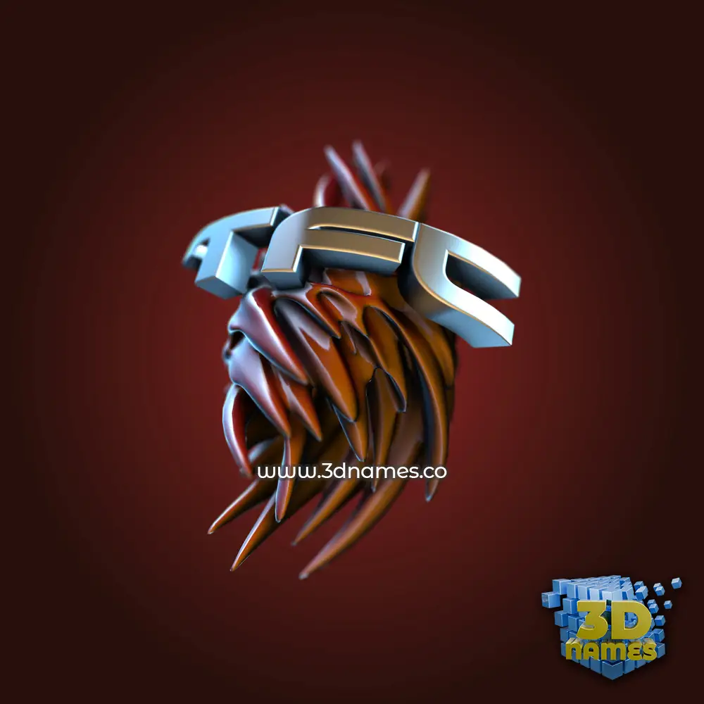 tfc in Red Twisted style - 3D name wallpaper